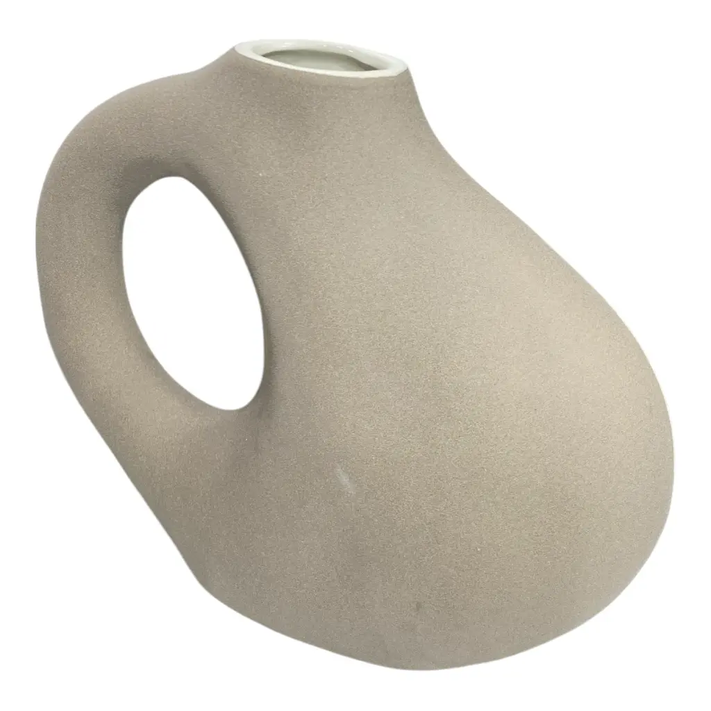 FLORERO CERAMICA GRIS 26X7X27CM 