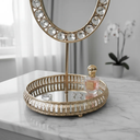 ESPEJO METALICO DORADO Ø16X32CM