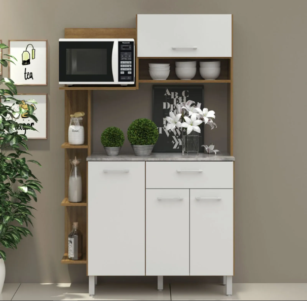 KIT DE COCINA 4P NICHO ALMENDRA/BLANC 103.2X167.5X37.9CM