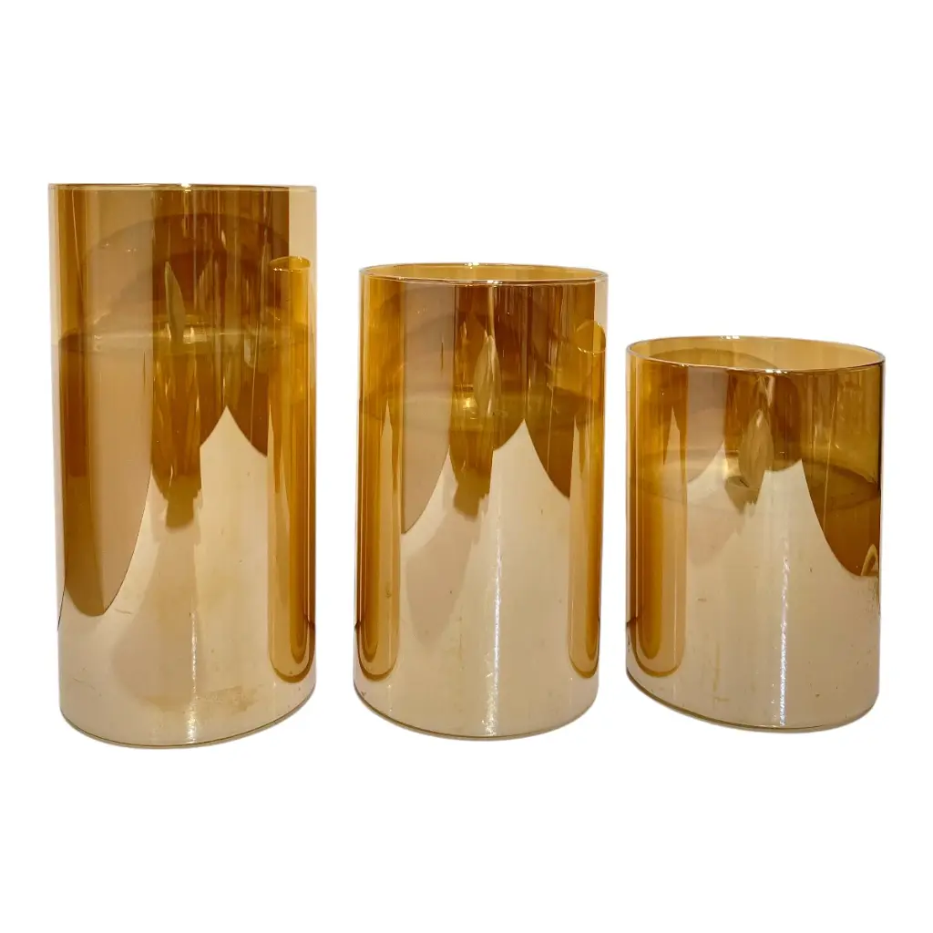 VELAS AMBAR SET X3 15-13-10CM