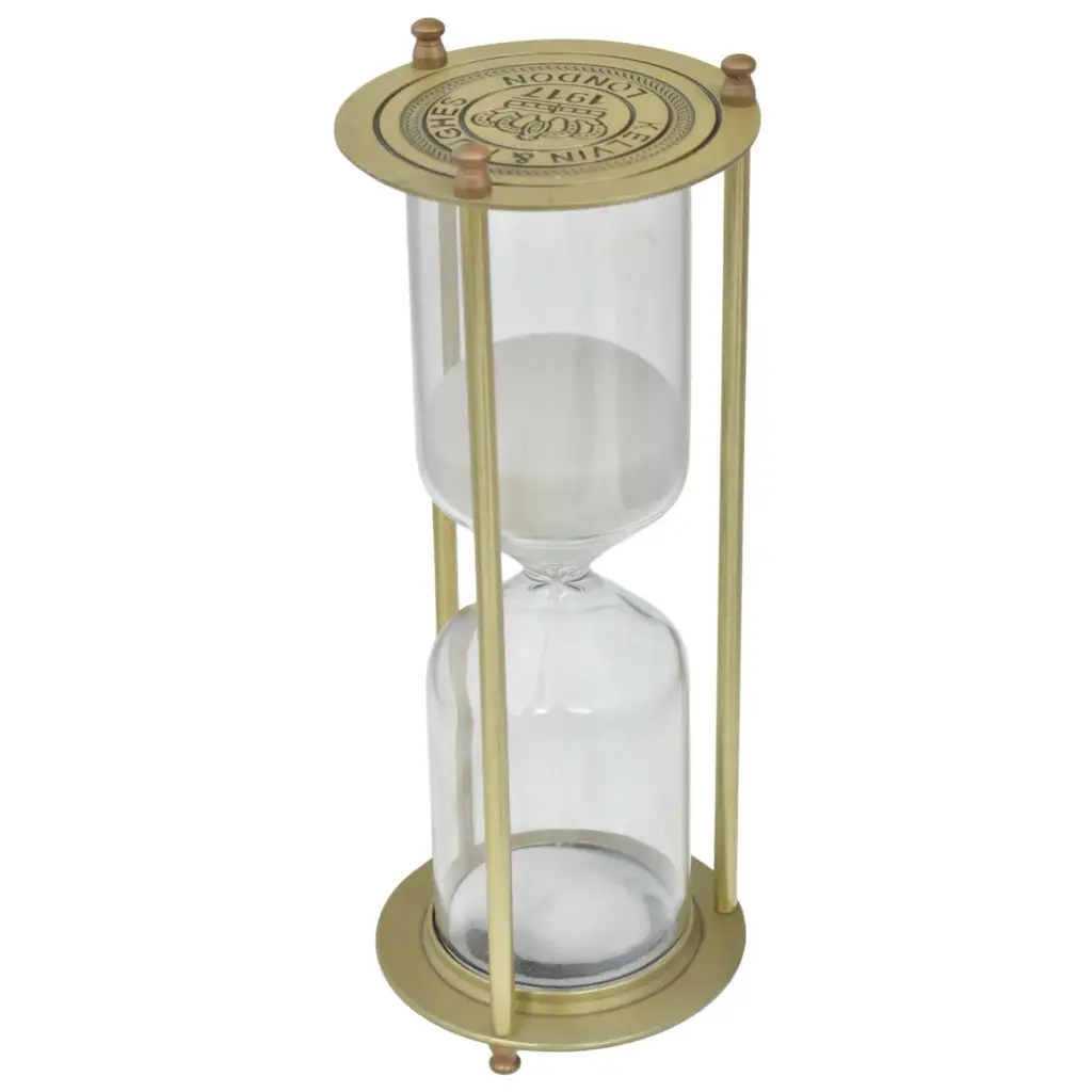 RELOJ DE ARENA DORADO, METAL Y VIDRIO REF:ES28279 8X20CM