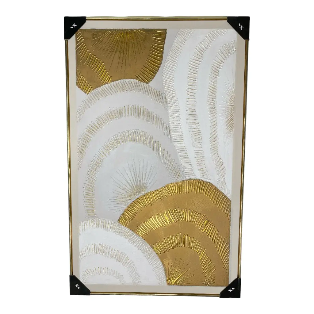 CUADRO LIENZO PETALO ORQUIDEA BLANCO ORO SURTIDO 