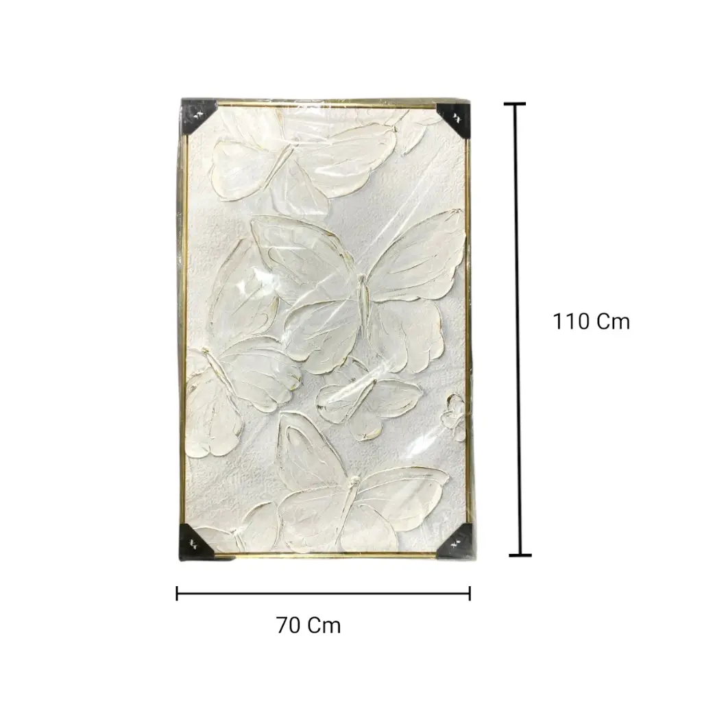 CUADRO TEX. MARGARITAS MARCO FILO DORADO 70X110CM