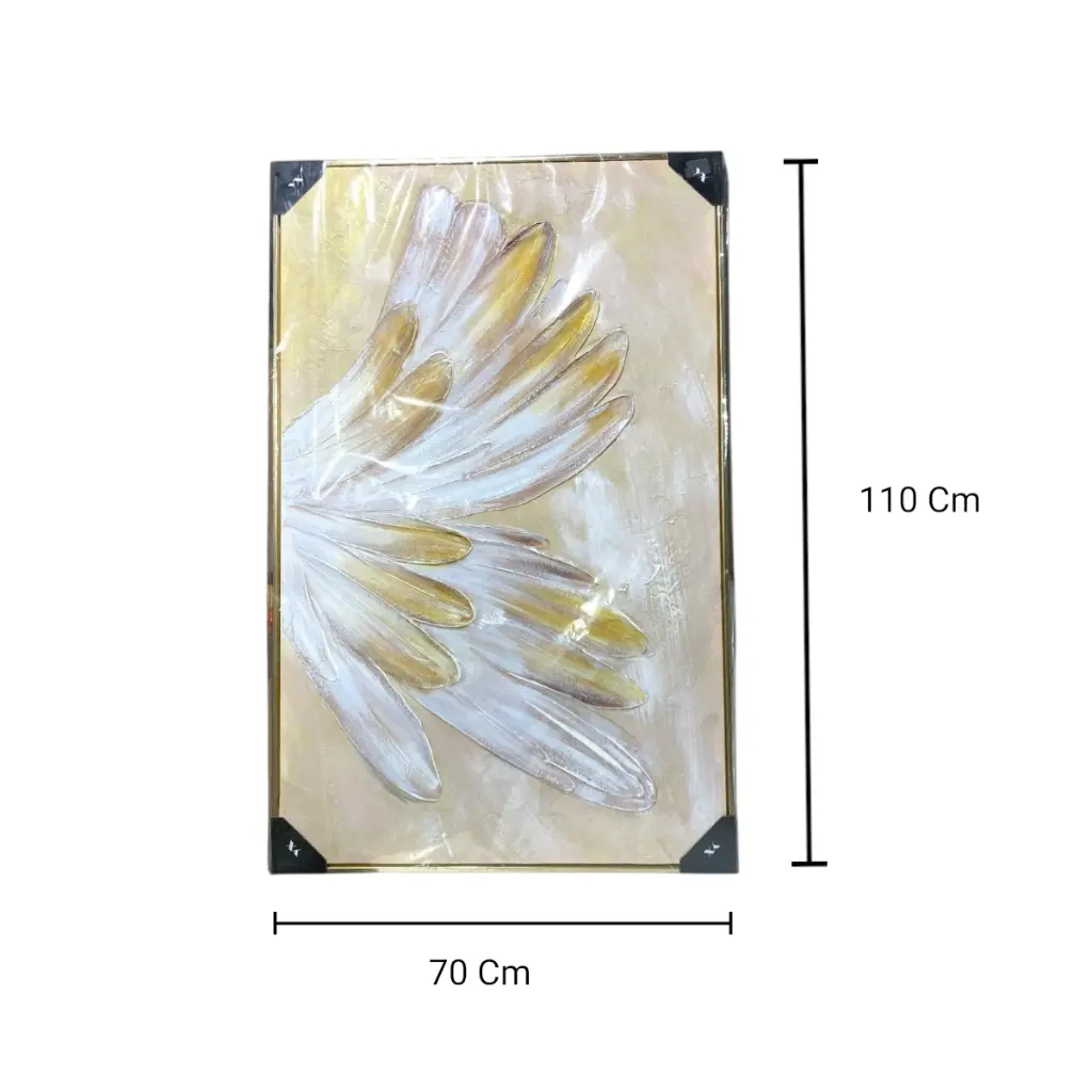 CUADRO TEX. MARGARITAS MARCO FILO DORADO 70X110CM