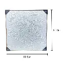 CUADRO LIENZO OLEO HOJA DE BANANO MARCO DORADO 80X80CM