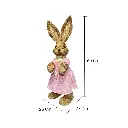 CONEJA PASCUA YUTE BESTIDO ROSA 25X27X60CM