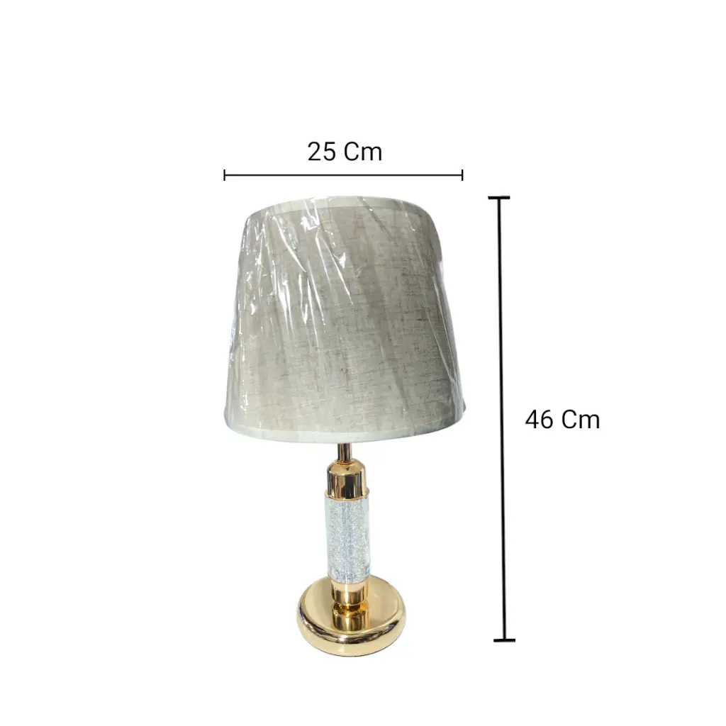 LAMPARA DE MESA DORADA/CREMA 23X37CM