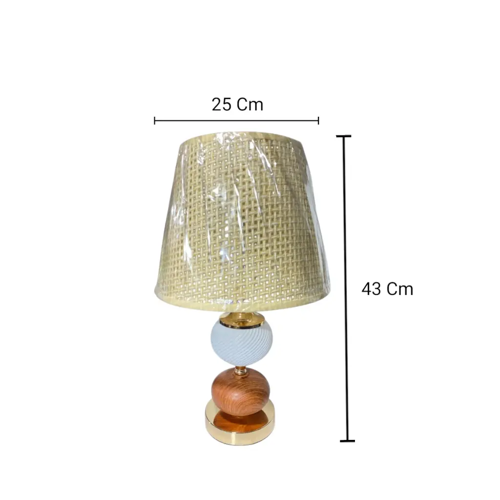 LAMPARA DE MESA DORADA/CREMA 23X37CM