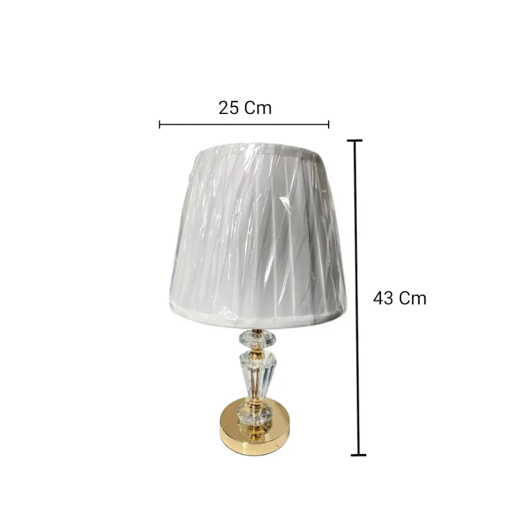 LAMPARA DE MESA DORADA/CREMA 23X37CM