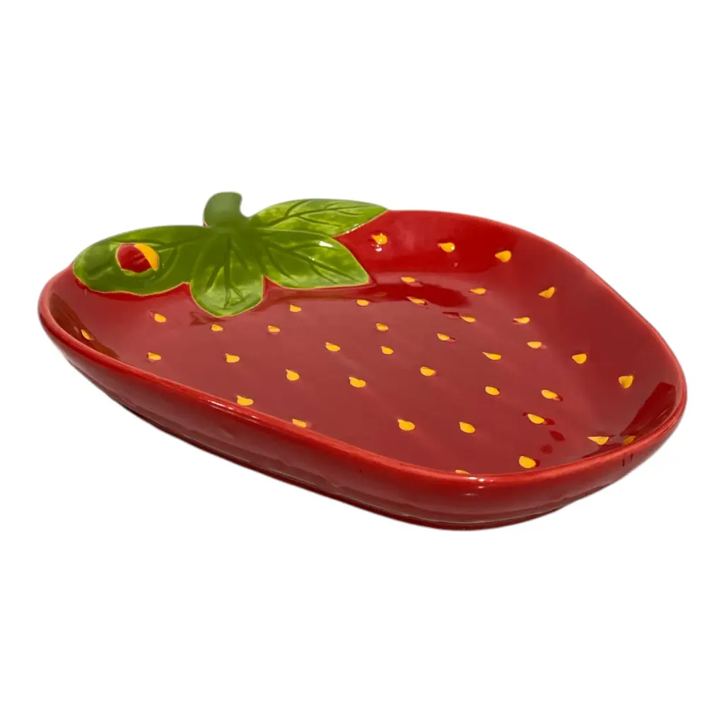 BANDEJA FRUTILLA DE PORCELANA 18X23X3CM