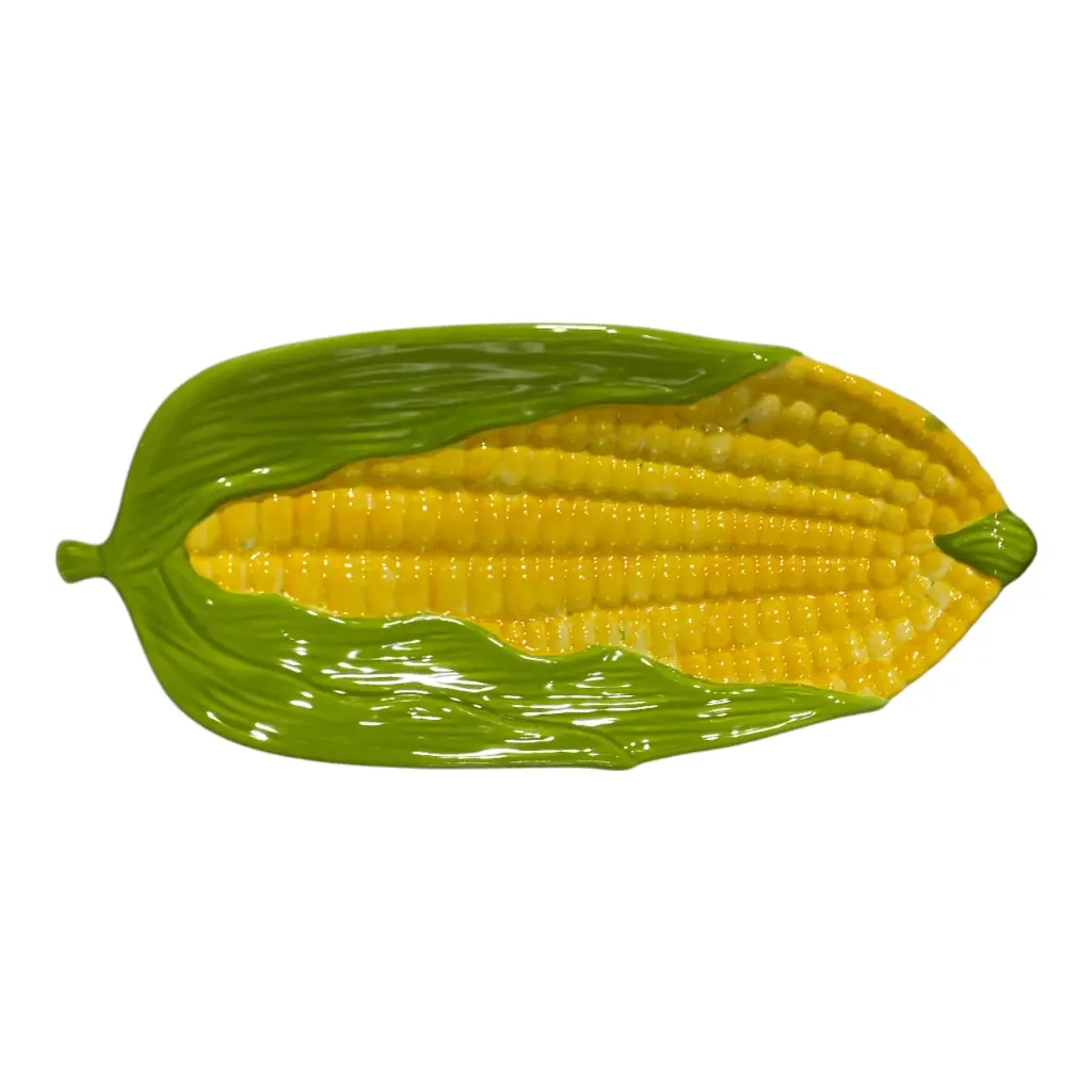 BANDEJA MAZORCA MAIZ DE PORCELANA 14X31X3.5CM