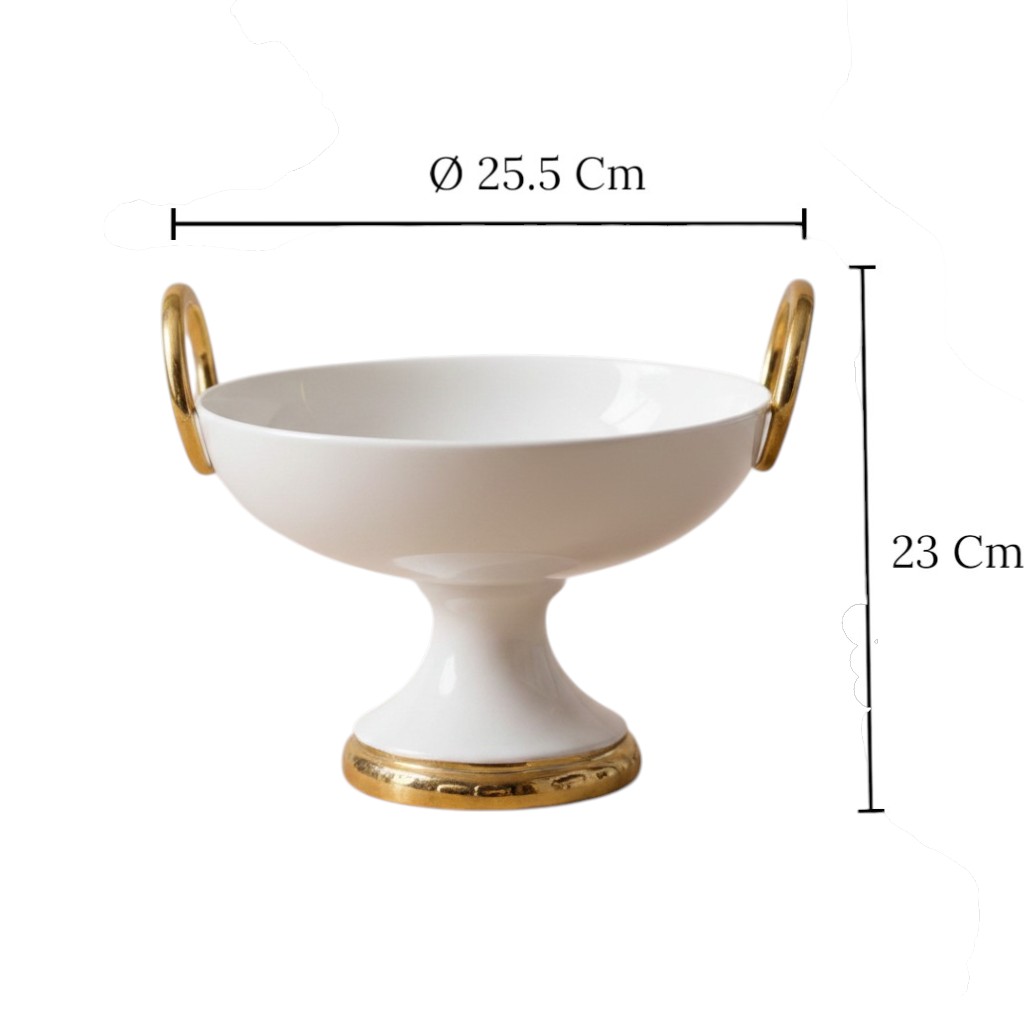 JARRON CENTRO DE MESA BLANCO PORCELANA Ø 25.5X23CM