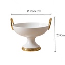 JARRON CENTRO DE MESA BLANCO PORCELANA Ø 25.5X23CM