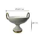 JARRON CENTRO DE MESA BLANCO PORCELANA Ø 25.5X23CM