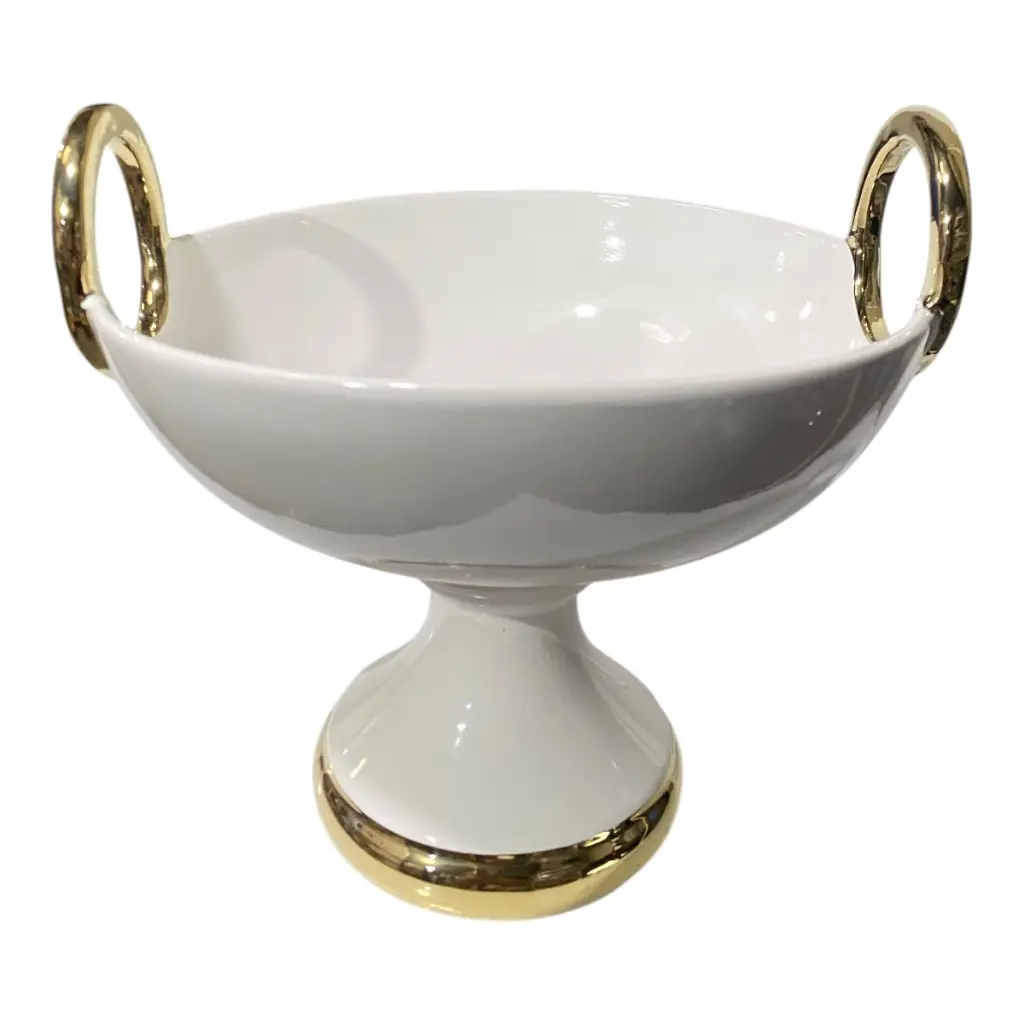JARRON CENTRO DE MESA BLANCO PORCELANA Ø 25.5X23CM