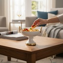 JARRON CENTRO DE MESA BLANCO PORCELANA Ø 25.5X23CM