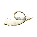 BANDEJA, PORCELANA BLANCA/DORADO 34X22X13CM