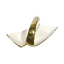 BANDEJA BLANCA/DORADA, PORCELANA 34.5X19X12CM