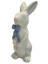 CONEJO BLANCO LAZO CELESTE PORCELANA 25.5x10CM