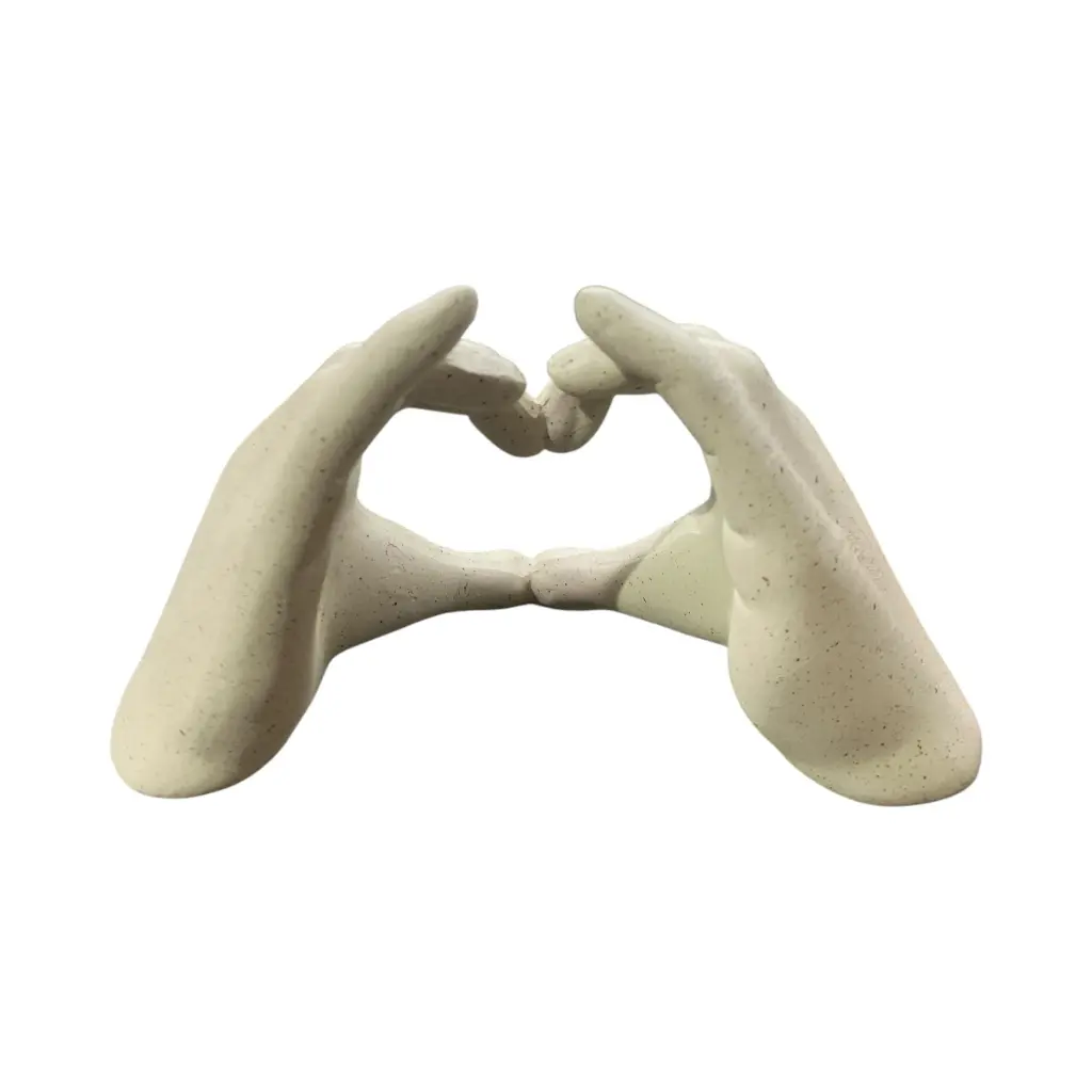 FIGURA DEC. MANOS CORAZON ARENISCA REF:ES28730 15X7X8.5CM