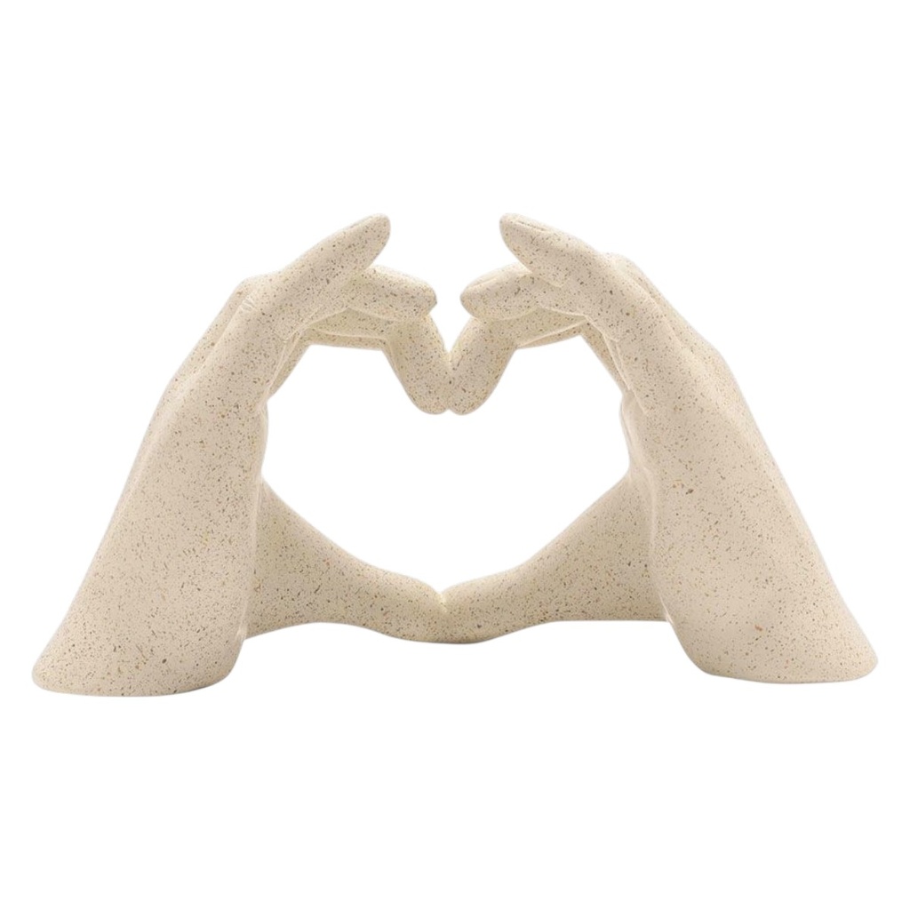 FIGURA DEC. MANOS CORAZON ARENISCA REF:ES28730 15X7X8.5CM