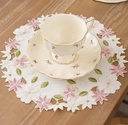INDIVIDUAL MANTEL BORDADO FLORES 30CM