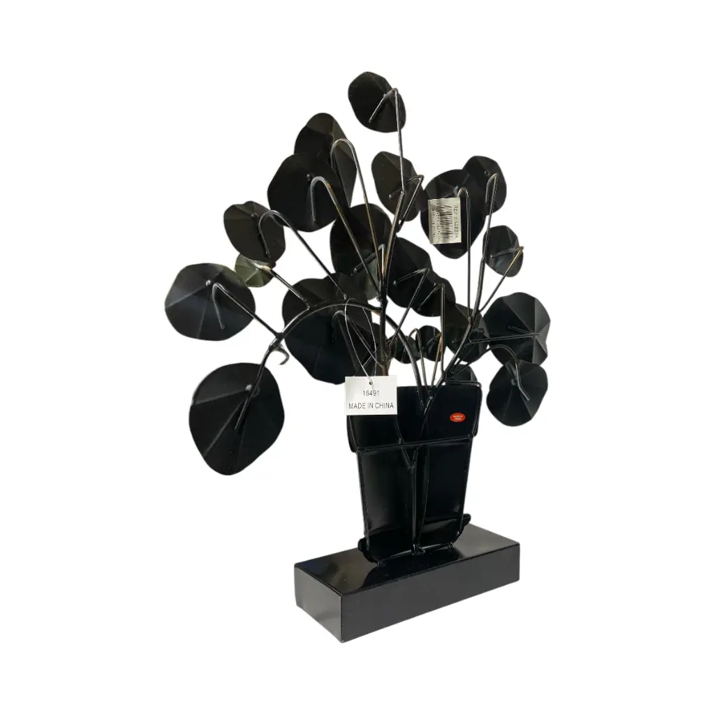 MACETA HOJAS VERDES METALICO REF:ES28674/16491 40X8X45CM