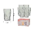 VASO DE VIDRIO SETX6PZ. REF:ES27450 12.5X7CM 