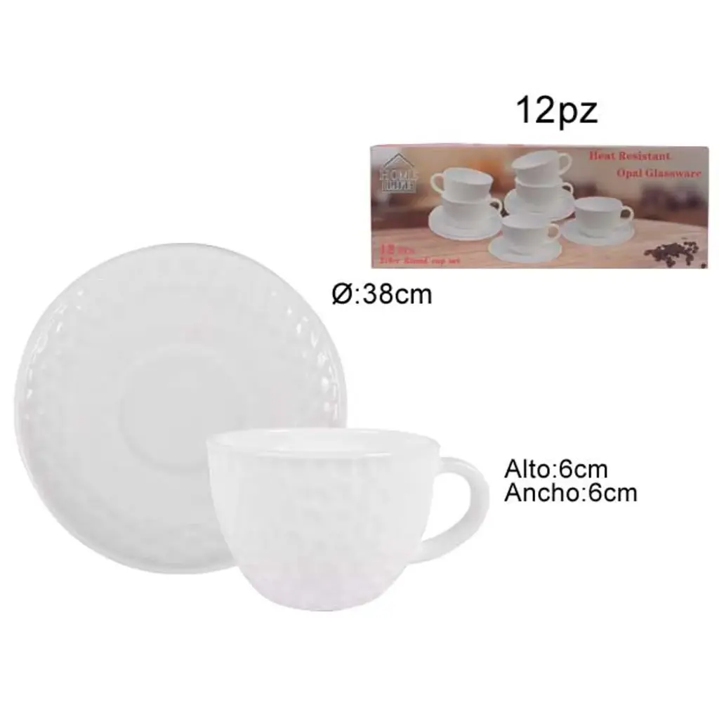 TAZA C/PLATO OPAL REF:AES007-BYHCB210-12PCS