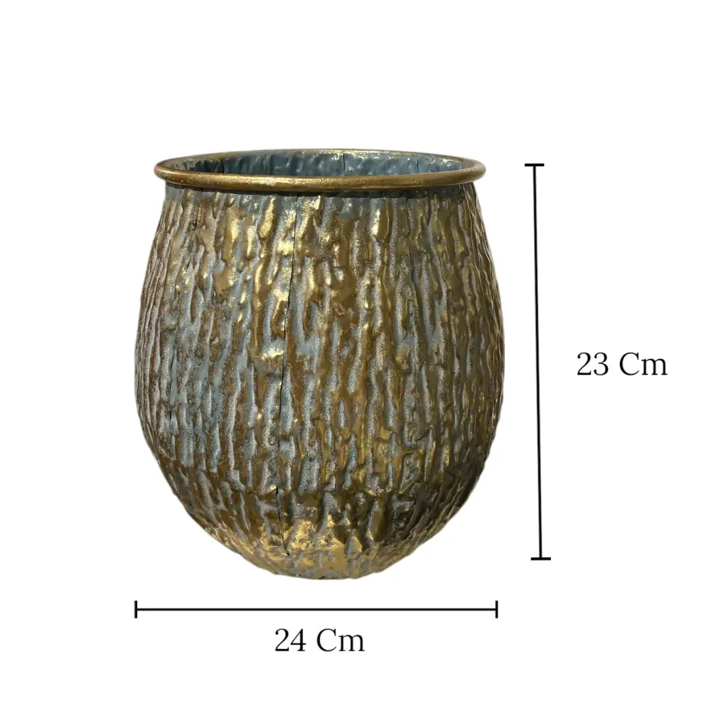 MACETA METALICA MEDIANA REF:ES28798/82076M 24X23CM