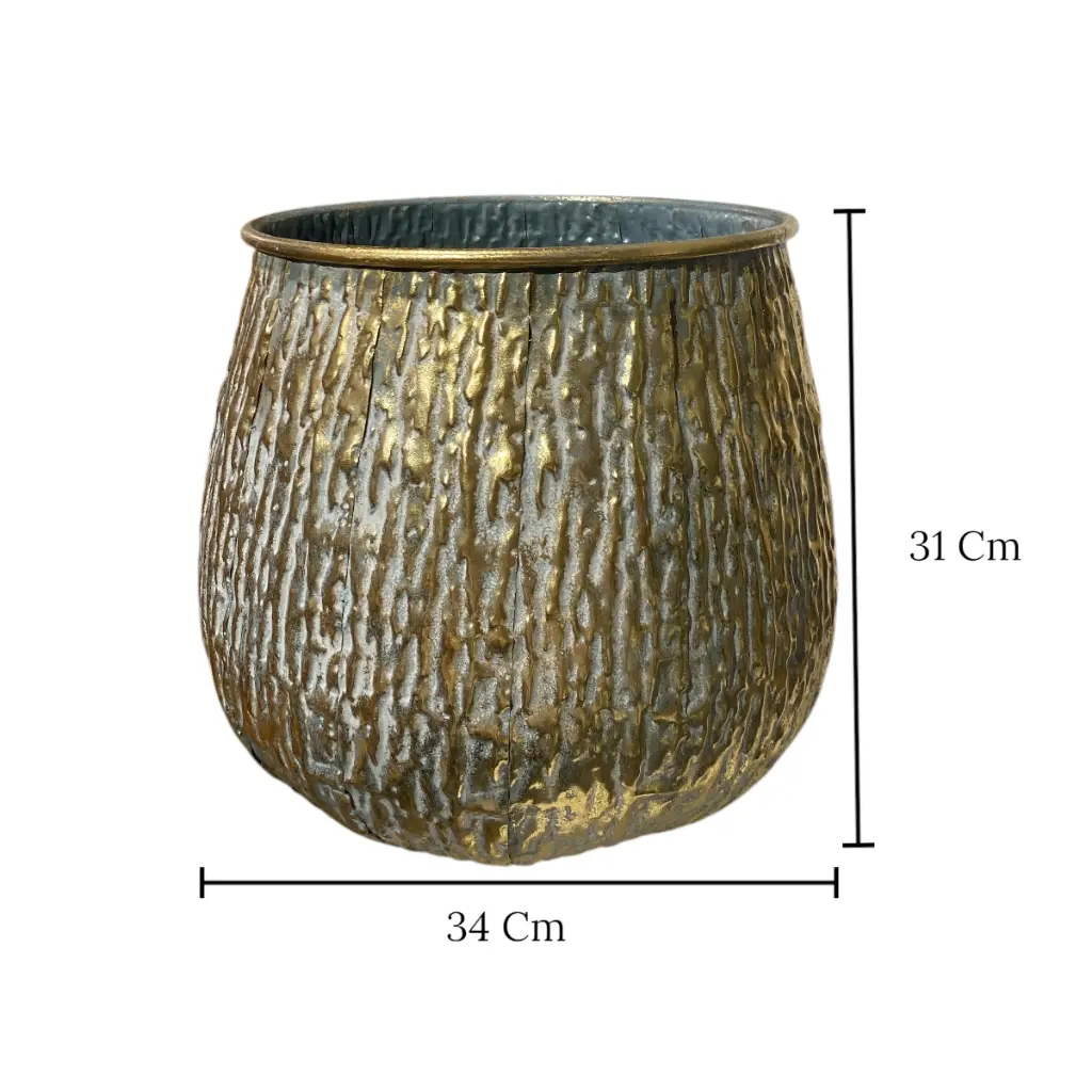 MACETA METALICA MEDIANA REF:ES28798/82076M 24X23CM