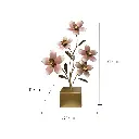 ADORNO FLOR ROSA GLAM METAL REF:ES28681/16604 37X11X51CM