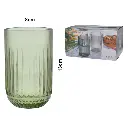 VASOS DE VIDRIO VERDE SETX6PZ. REF:SAN5768 8X13CM 410ML