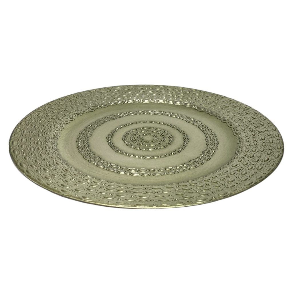 PLATO BASE PLAST. PELTRE COLOR REF:JQY19-2393 Ø33CM