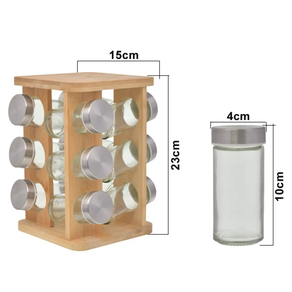 PORTA CONDIMENTOS BAMBOO SETX12PZ. KT-W3705-12BM 15X23CM