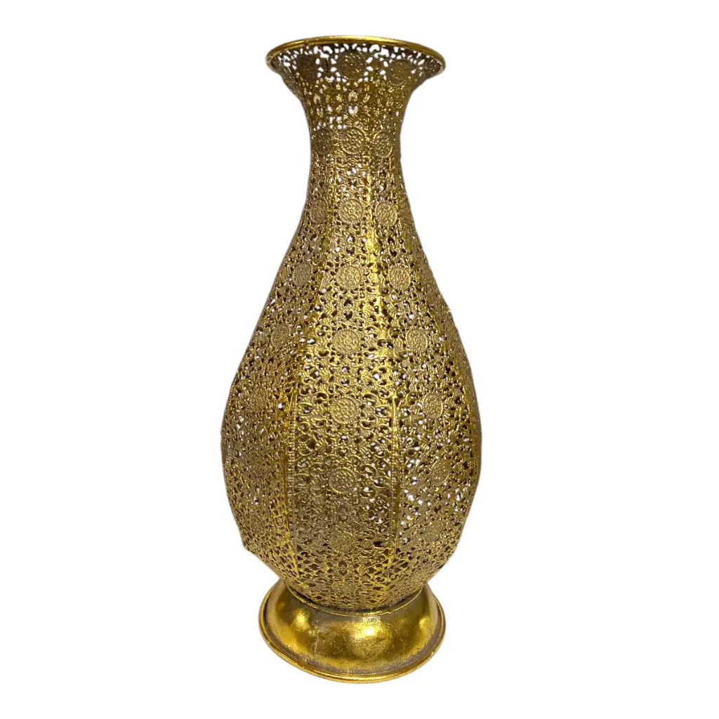 FLORERO METALICO DORADO REF:ES28806/82027 20X41CM