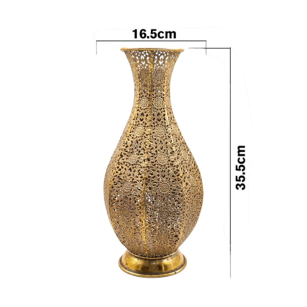 FLORERO METALICO DORADO REF:ES28806/82027 20X41CM