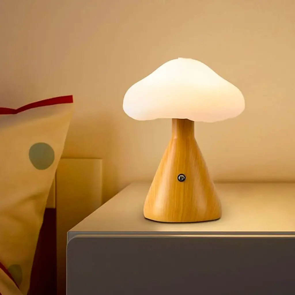 LAMPARA LED DE MESA HONGO RECARGABLE USB REF:HM0638/KW2318 16X16X21CM