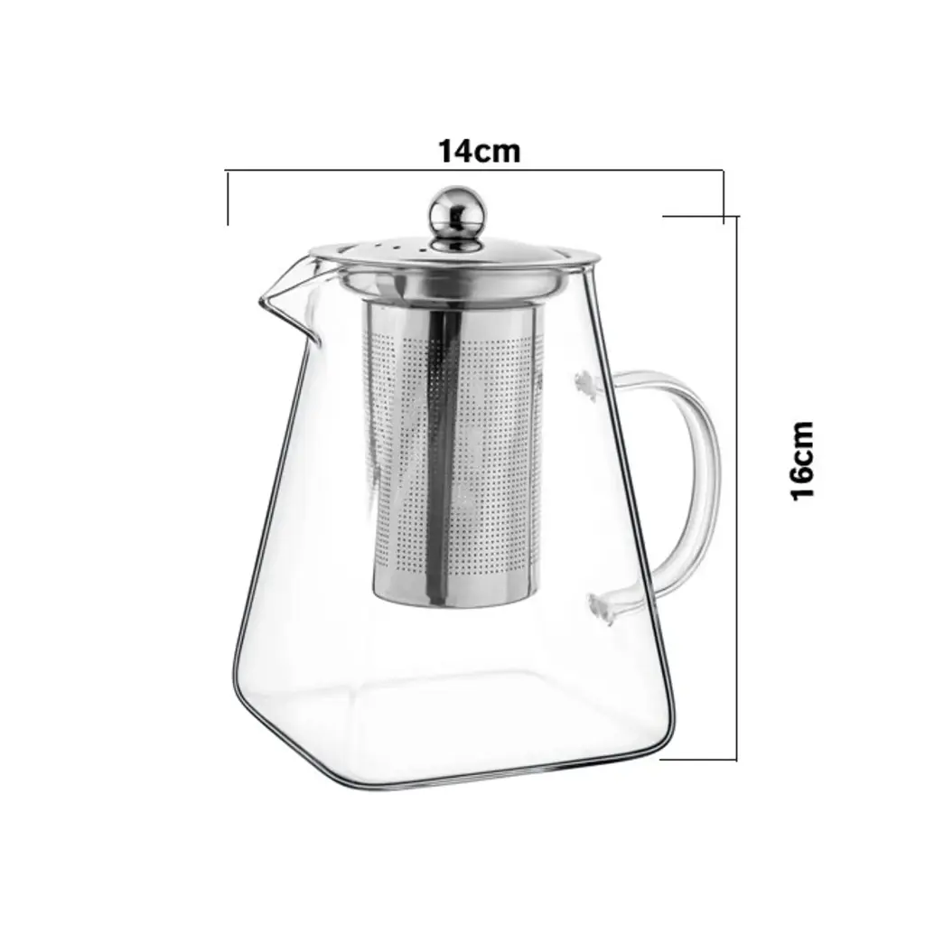 TETERA DE VIDRIO BOROSILICATO DOBLE FONDO C/INFUSOR REF:YF950 950ML