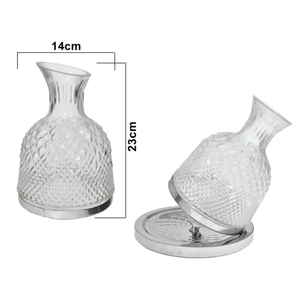 DECANTADOR DE VINO GIRATORIO VIDRIO REF:HM1282V257007 22X20CM 1800ML