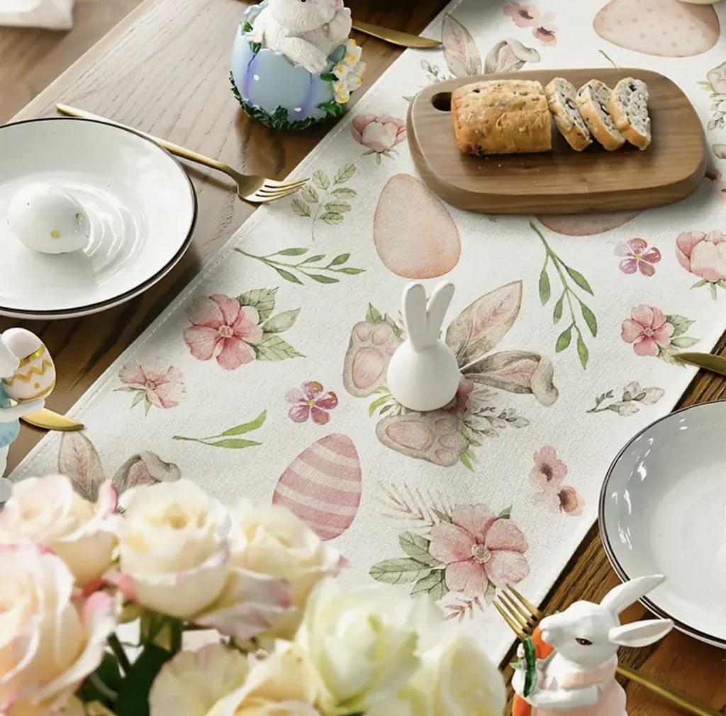 CAMINO DE MESA HUEVOS ROSE 33X125CM