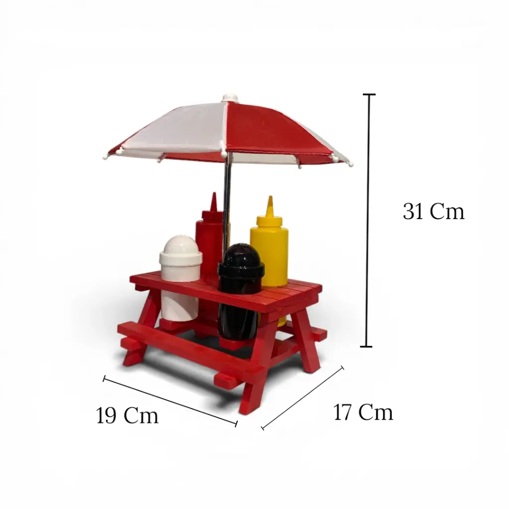 SET DE ENVASES P/MAYONESA Y CONDIMENTOS REF:BBQ23-7301C 19X17X31CM
