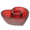 CANDELABRO CORAZON VIDRIO COLOR SURT. REF:HM1176/BY0620-21-2 9X4CM