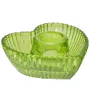 CANDELABRO CORAZON VIDRIO COLOR SURT. REF:HM1176/BY0620-21-2 9X4CM