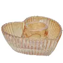 CANDELABRO CORAZON VIDRIO COLOR SURT. REF:HM1176/BY0620-21-2 9X4CM