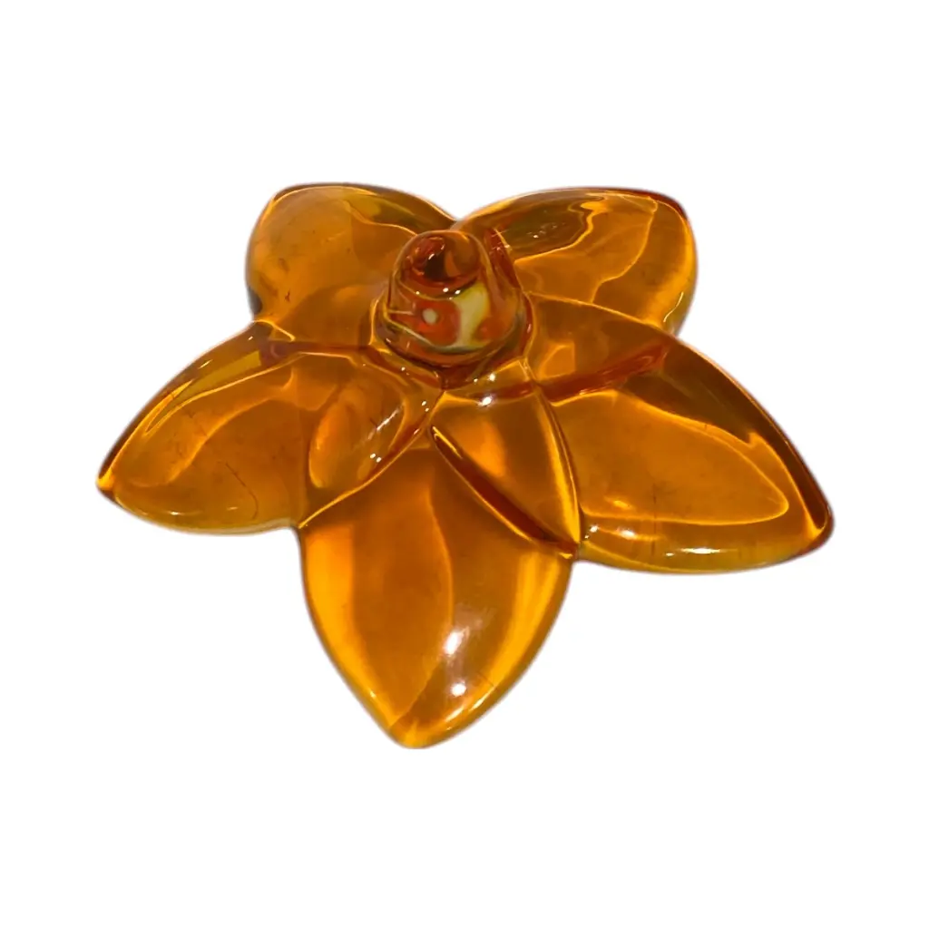 FLOR DE VIDRIO AMBAR REF:ES28444 9X2.5CM