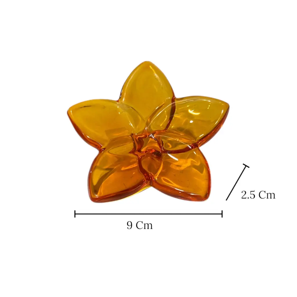 FLOR DE VIDRIO AMBAR REF:ES28444 9X2.5CM
