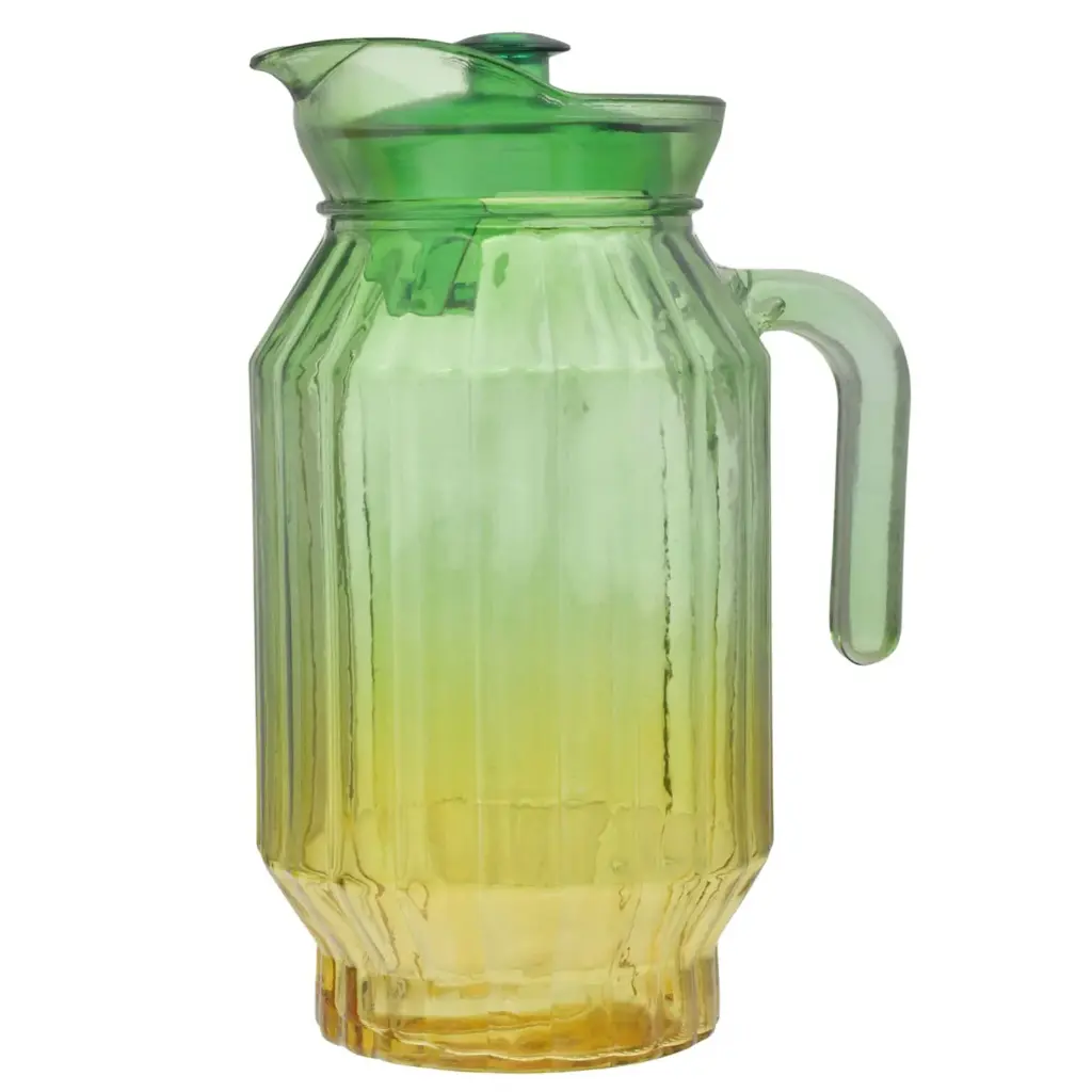 JARRA C/VASO VIDRIO SETX5PZ. REF:SAN5630 16X23CM Y 7X12CM