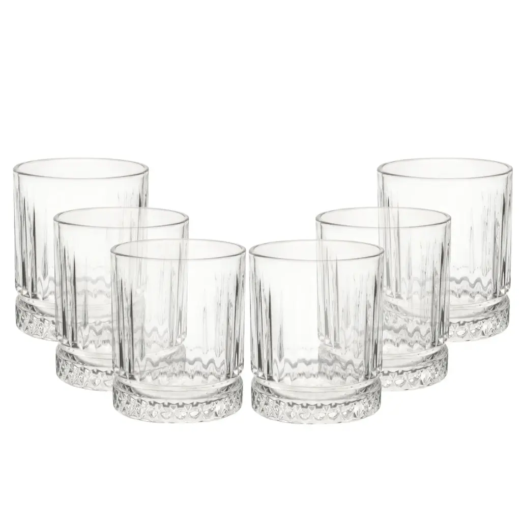 VASO VIDRIO WHISKY SETX6PZ. REF:QY988 326ML