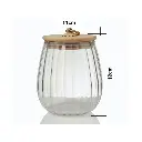 REPOSTERO DE VIDRIO BOROSILICATO C/TAPA BAMBOO REF:HCS63 630ML 